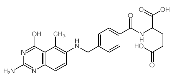 2-[[4-[[(2-amino-5-methyl-4-oxo-1H-quinazolin-6-yl)amino]methyl]benzoyl]amino]pentanedioic acid structure