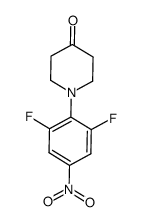1-(2,6-difluoro-4-nitro-phenyl)-piperidin-4-one结构式