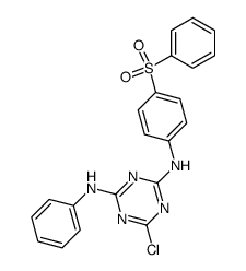 N2-(4-benzenesulfonyl-phenyl)-6-chloro-N4-phenyl-[1,3,5]triazine-2,4-diamine结构式