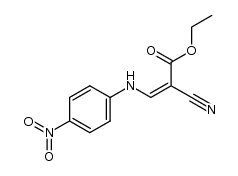 2-Cyano-3-(4-nitro-phenylamino)-acrylic acid ethyl ester结构式