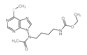 ethyl N-[4-[acetyl-(6-methylsulfanylpurin-9-yl)amino]butyl]carbamate Structure