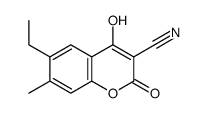 6-ethyl-4-hydroxy-7-methyl-2-oxochromene-3-carbonitrile结构式