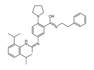 5-[[2,6-di(propan-2-yl)phenyl]carbamoylamino]-N-(2-phenylethyl)-2-pyrrolidin-1-ylbenzamide Structure