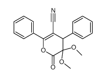 5,5-dimethoxy-6-oxo-2,4-diphenyl-4H-pyran-3-carbonitrile结构式