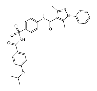 3,5-dimethyl-1-phenyl-1H-pyrazole-4-carboxylic acid 4-[(4-isopropoxy-benzoyl)-sulfamoyl]-anilide结构式