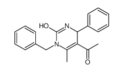 5-acetyl-3-benzyl-4-methyl-6-phenyl-1,6-dihydropyrimidin-2-one Structure