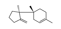 (4R)-1,4-dimethyl-4-[(1R)-1-methyl-2-methylidenecyclopentyl]cyclohexene结构式