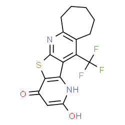 4-hydroxy-12-(trifluoromethyl)-8,9,10,11-tetrahydro-1H-cyclohepta[b]pyrido[2',3':4,5]thieno[3,2-e]pyridin-2(7H)-one Structure