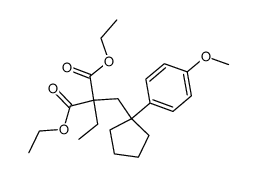 2-Ethyl-2-[1-(4-methoxy-phenyl)-cyclopentylmethyl]-malonic acid diethyl ester Structure