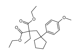 2-Ethyl-2-[1-(4-methoxy-phenyl)-cyclopentylmethyl]-malonic acid diethyl ester结构式