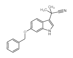 1H-Indole-3-acetonitrile, a,a-dimethyl-6-(phenylmethoxy)- Structure