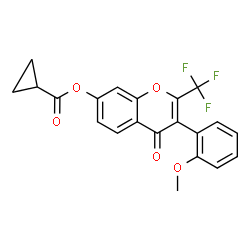 3-(2-Methoxyphenyl)-4-oxo-2-(trifluoromethyl)-4H-chromen-7-yl cyclopropanecarboxylate Structure