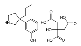 2-hydroxypropane-1,2,3-tricarboxylic acid,3-(3-propylpyrrolidin-3-yl)phenol结构式