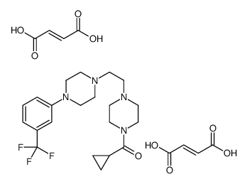 (E)-but-2-enedioic acid,cyclopropyl-[4-[2-[4-[3-(trifluoromethyl)phenyl]piperazin-1-yl]ethyl]piperazin-1-yl]methanone结构式