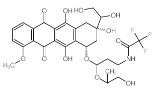 N-[6-[[(1S,3S)-3-(1,2-dihydroxyethyl)-3,5,12-trihydroxy-10-methoxy-6,11-dioxo-2,4-dihydro-1H-tetracen-1-yl]oxy]-3-hydroxy-2-methyl-oxan-4-yl]-2,2,2-trifluoro-acetamide picture