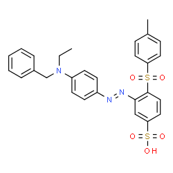 3-[[4-[ethyltolylamino]phenyl]azo]-4-[4-tolylsulphonyl]benzenesulphonic acid structure