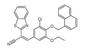 2-(1,3-benzothiazol-2-yl)-3-[3-chloro-5-ethoxy-4-(naphthalen-1-ylmethoxy)phenyl]prop-2-enenitrile Structure