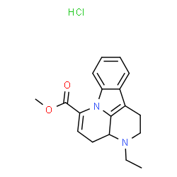 methyl ()-3-ethyl-2,3,3a,4-tetrahydro-1H-indolo[3,2,1-de][1,5]naphthyridine-6-carboxylate hydrochloride结构式