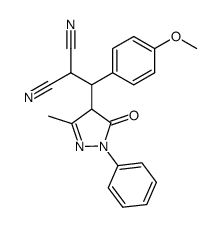 [(4-methoxy-phenyl)-(3-methyl-5-oxo-1-phenyl-4,5-dihydro-1H-pyrazol-4-yl)-methyl]-malononitrile结构式
