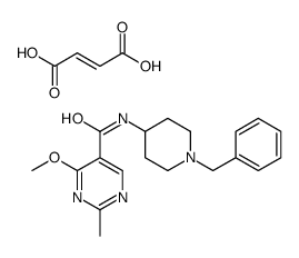 N-(1-benzylpiperidin-4-yl)-4-methoxy-2-methylpyrimidine-5-carboxamide,(E)-but-2-enedioic acid Structure