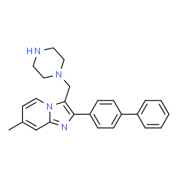 2-BIPHENYL-4-YL-7-METHYL-3-PIPERAZIN-1-YLMETHYLIMIDAZO[1,2-A]PYRIDINE结构式