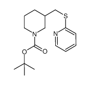 3-(Pyridin-2-ylsulfanylmethyl)-piperidine-1-carboxylic acid tert-butyl ester结构式