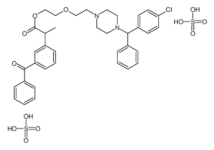 2-[2-[4-[(4-chlorophenyl)benzyl]piperazin-1-yl]ethoxy]ethyl 2-(3-benzoylphenyl)propionate, bis(sulphate) Structure