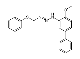 3-(4-methoxy-[1,1'-biphenyl]-3-yl)-1-((phenylthio)methyl)triaz-1-ene结构式