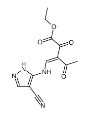 ethyl 3-(((4-cyano-1H-pyrazol-5-yl)amino)methylene)-2,4-dioxopentanoate结构式
