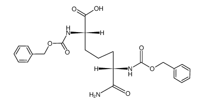 (2S,6S)-7-amino-2,6-bis(((benzyloxy)carbonyl)amino)-7-oxoheptanoic acid结构式