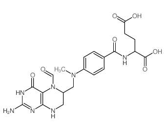 2-[[4-[(2-amino-5-formyl-4-oxo-1,6,7,8-tetrahydropteridin-6-yl)methyl-methyl-amino]benzoyl]amino]pentanedioic acid Structure