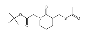 tert-butyl 3-[(acetylthio)methyl]-2-oxo-1-piperidineacetate结构式