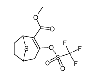 3-Trifluoromethanesulfonyloxy-8-thia-bicyclo[3.2.1]oct-2-ene-2-carboxylic acid methyl ester结构式