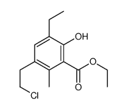 ethyl 5-(2-chloroethyl)-3-ethyl-2-hydroxy-6-methylbenzoate结构式