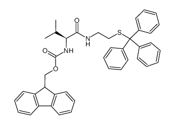 [(S)-2-Methyl-1-(2-tritylsulfanyl-ethylcarbamoyl)-propyl]-carbamic acid 9H-fluoren-9-ylmethyl ester结构式