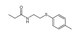 N-[2-[(4-methylphenyl)thio]ethyl]propanamide Structure