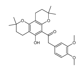 2-(3,4-dimethoxy-phenyl)-1-(5-hydroxy-2,2,8,8-tetramethyl-3,4,9,10-tetrahydro-2H,8H-pyrano[3,2-f]chromen-6-yl)-ethanone结构式