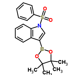 1-(Phenylsulfonyl)-3-(4,4,5,5-tetramethyl-1,3,2-dioxaborolan-2-yl)-1H-indole Structure