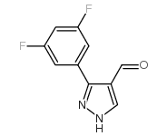 3-(3,5-二氟苯基)-1H-吡唑-4-甲醛结构式