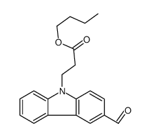 butyl 3-(3-formylcarbazol-9-yl)propanoate结构式