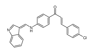 (E)-3-(4-chlorophenyl)-1-[4-[[(Z)-indol-3-ylidenemethyl]amino]phenyl]prop-2-en-1-one Structure