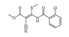 (Z)-3-(2-Chloro-benzoylamino)-2-cyano-3-methylsulfanyl-acrylic acid methyl ester Structure