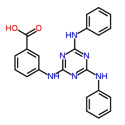 3-[(4,6-Dianilino-1,3,5-triazin-2-yl)amino]benzoic acid结构式
