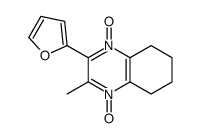 2-(furan-2-yl)-3-methyl-4-oxido-5,6,7,8-tetrahydroquinoxalin-1-ium 1-oxide结构式
