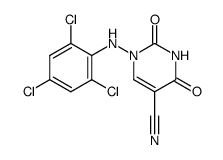 1-(2,4,6-trichloroanilino)-5-cyano-2,4-pyrimidinedione Structure