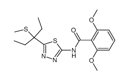 N-[5-(1-ethyl-1-(methylthio)propyl)-1,3,4-thiadiazol-2-yl]-2,6-dimethoxybenzamide结构式