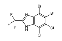 6,7-dibromo-4,5-dichloro-2-(trifluoromethyl)-1H-benzimidazole Structure