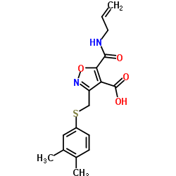 5-(Allylcarbamoyl)-3-{[(3,4-dimethylphenyl)sulfanyl]methyl}-1,2-oxazole-4-carboxylic acid Structure