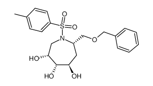 7-benzyloxymethyl-1-(4-methylphenylsulfonyl)-azepane-3,4,5-triol结构式