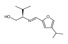 (R)-2-(((4-isopropylfuran-2-yl)methylene)amino)-3-methylbutan-1-ol结构式